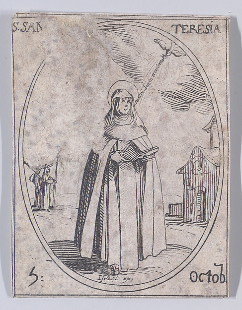 Ste. Thérèse (St. Teresa of Avila), October 5th, from "Les Images De Tous Les Saincts et Saintes de L'Année" (Images of All of the Saints and Religious Events of the Year)