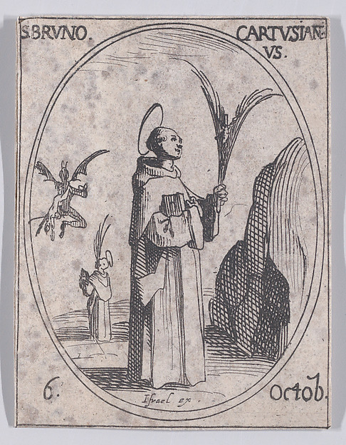 S. Bruno, chartreux (St. Bruno, Carthusian Monk), October 6th, from "Les Images De Tous Les Saincts et Saintes de L'Année" (Images of All of the Saints and Religious Events of the Year)