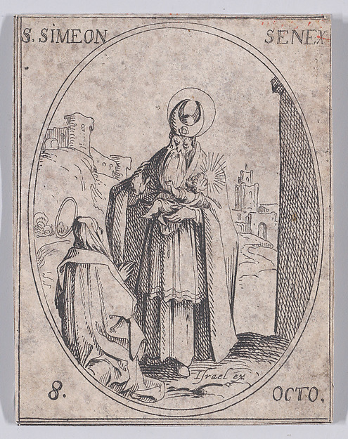 S. Siméon, vieillard (St. Simeon, The Elderly Man), October 8th, from "Les Images De Tous Les Saincts et Saintes de L'Année" (Images of All of the Saints and Religious Events of the Year)