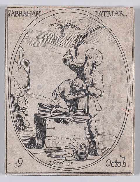S. Abraham, patriarche (St. Abraham, Patriarch), October 9th, from "Les Images De Tous Les Saincts et Saintes de L'Année" (Images of All of the Saints and Religious Events of the Year) by Jacques Callot