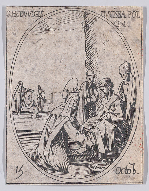 Ste. Edwige, Duchesse de Pologne (St. Hedwig, Duchess of Poland), October 15th, from "Les Images De Tous Les Saincts et Saintes de L'Année" (Images of All of the Saints and Religious Events of the Year)