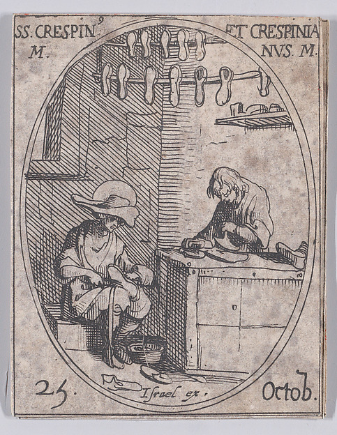 S. Crespin et S. Crespinien (St. Crispin and St. Crispinian), October 25th, from "Les Images De Tous Les Saincts et Saintes de L'Année" (Images of All of the Saints and Religious Events of the Year)