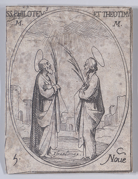 S. Philotée et S. Théotime (St. Philoteus and St. Theotimus), November 6th, from "Les Images De Tous Les Saincts et Saintes de L'Année" (Images of All of the Saints and Religious Events of the Year)