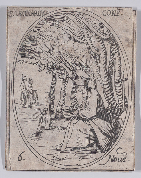 S. Léonard, confesseur (St. Leonard, Confessor), November 6th, from "Les Images De Tous Les Saincts et Saintes de L'Année" (Images of All of the Saints and Religious Events of the Year)