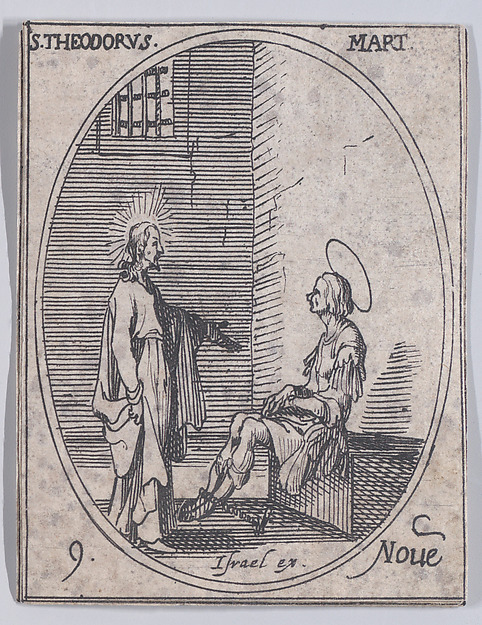 S. Théodore, martyr (St. Theodore Stratelates, Martyr), November 9th, from "Les Images De Tous Les Saincts et Saintes de L'Année" (Images of All of the Saints and Religious Events of the Year)