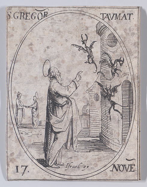 S. Grégoire, taumaturge (St. Gregory, Thaumaturge), November 17th, from "Les Images De Tous Les Saincts et Saintes de L'Année" (Images of All of the Saints and Religious Events of the Year)