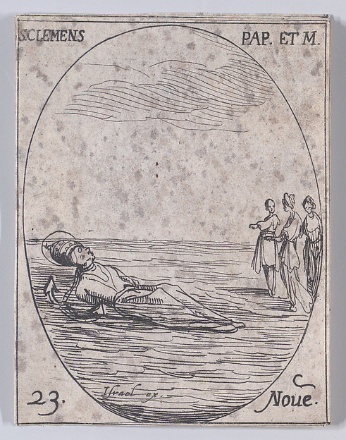 S. Clément, pape et martyr (St. Clement, Pope and Martyr), November 23rd, from "Les Images De Tous Les Saincts et Saintes de L'Année" (Images of All of the Saints and Religious Events of the Year)