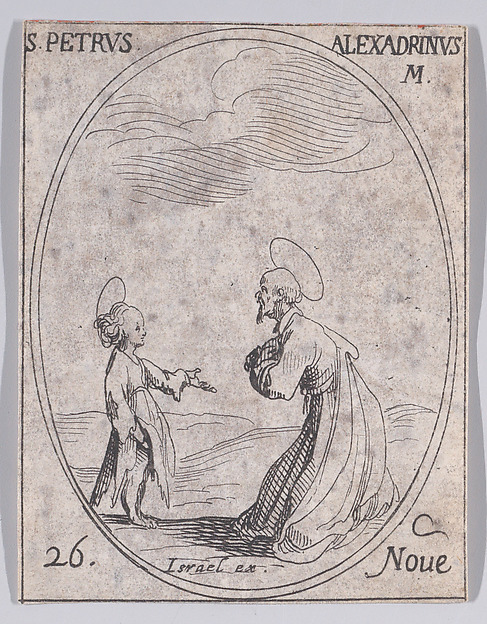S. Pierre d'Alexandrie (St. Peter of Alexandria), November 26th, from "Les Images De Tous Les Saincts et Saintes de L'Année" (Images of All of the Saints and Religious Events of the Year)