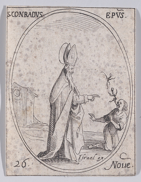 S. Conrad, évêque (St. Conrad, Bishop), November 26th, from "Les Images De Tous Les Saincts et Saintes de L'Année" (Images of All of the Saints and Religious Events of the Year)