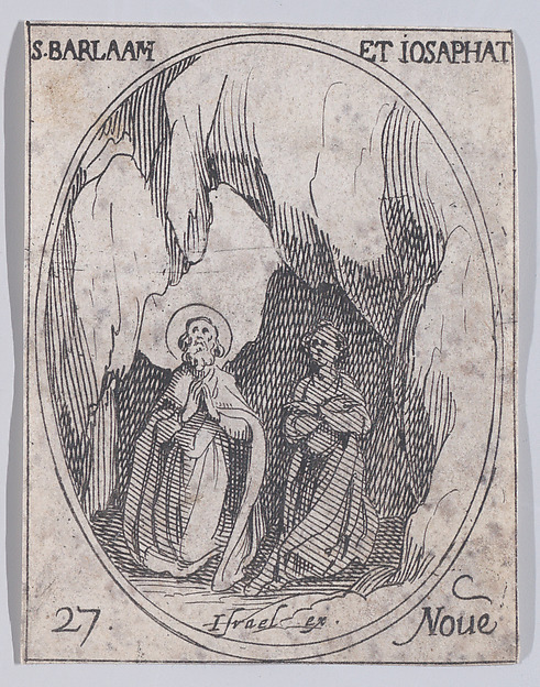 St. Barlaam et St. Josaphat, November 27th, from "Les Images De Tous Les Saincts et Saintes de L'Année" (Images of All of the Saints and Religious Events of the Year)