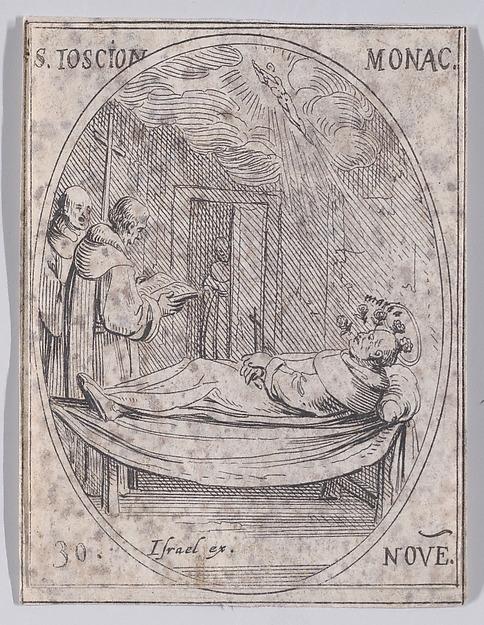 S. Joscoin, moine (St. Joscius, Monk), November 30th, from "Les Images De Tous Les Saincts et Saintes de L'Année" (Images of All of the Saints and Religious Events of the Year)