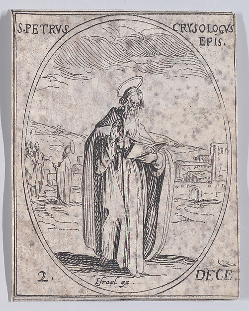 S. Pierre Chrysologe, eveque (St. Peter Chrysologus, Bishop), December 2nd, from "Les Images De Tous Les Saincts et Saintes de L'Année" (Images of All of the Saints and Religious Events of the Year)