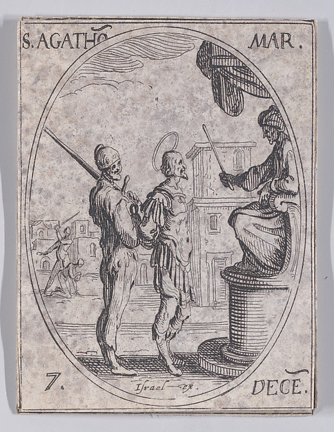 St. Agathon, Martyr, December 7th, from "Les Images De Tous Les Saincts et Saintes de L'Année" (Images of All of the Saints and Religious Events of the Year)