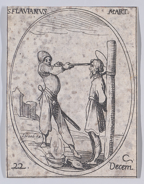 St. Flavian, Martyr, December 22nd, from "Les Images De Tous Les Saincts et Saintes de L'Année" (Images of All of the Saints and Religious Events of the Year)