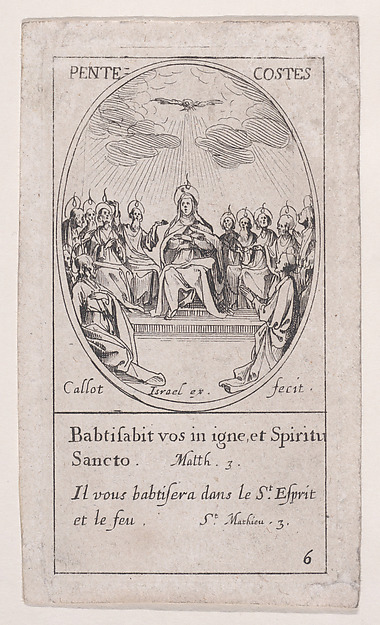 La Pentecôte (The Pentecost), from Images des Fêtes Mobiles (Images of Moveable Feasts from the Christian Calendar), part of the series Les Images De Tous Les Saincts et Saintes de L'Année (Images of All of the Saints and Religious Events of the Year), scene 6