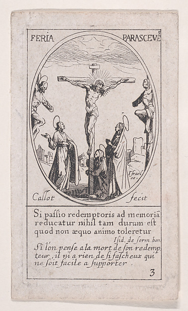 Jésus-Christ expire sur le croix (Christ on the Cross), Good Friday, from Images des Fêtes Mobiles (Images of Moveable Feasts from the Christian Calendar), part of the series Les Images De Tous Les Saincts et Saintes de L'Année (Images of All of the Saints and Religious Events of the Year), scene 3