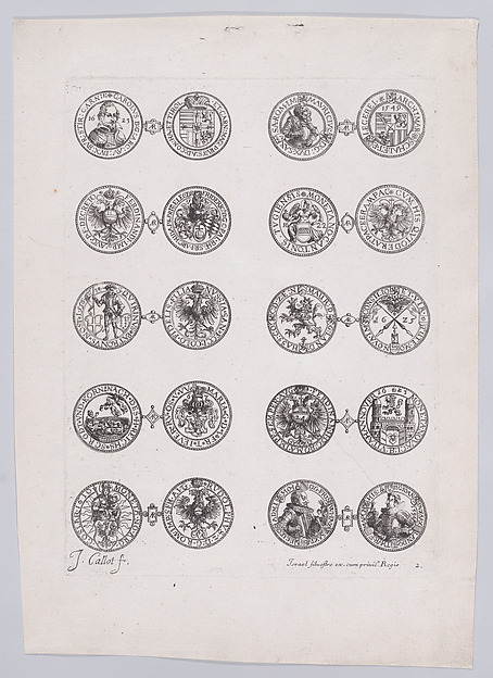2nd Plate, Featuring 10 Coins Issued by European Princes in the 16th and 17th centuries, from Les Monnaies (The Currencies)