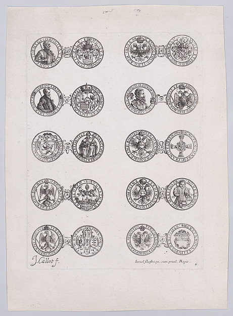 6th Plate, Featuring 10 Coins Issued by European Princes in the 16th and 17th centuries, from Les Monnaies (The Currencies)