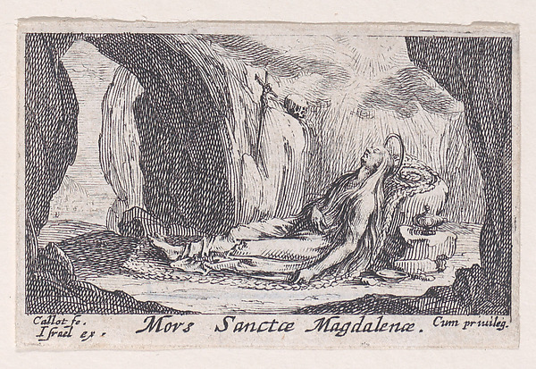 The Death of St. Mary Magdalen, from "Les Pénitents et Pénitentes" (The Penitents) by Jacques Callot