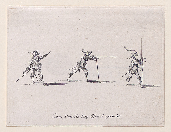 L'Exercice de L'Arquebuse: La Preparation au Tir (Drill of the Arquebus: Preparing to Shoot), from Les Exercices Militaires (The Military Exercises)