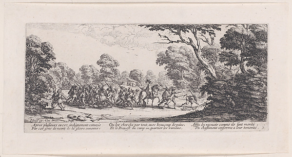 Découverte des Malfaiteurs (The Discovery of the Criminals), from Les Misères et les Mal-Heures de la Guerre (The Miseries and Misfortunes of War), plate 9