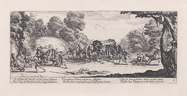 L'Attaque de la Diligence (The Attack of the Stagecoach), from Les Misères et les Mal-Heures de la Guerre (The Miseries and Misfortunes of War), plate 8