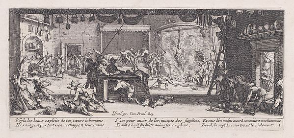 Le Pillage d'une Ferme (The Looting of a Farm), from Les Misères et les Mal-Heures de la Guerre (The Miseries and Misfortunes of War), plate 5