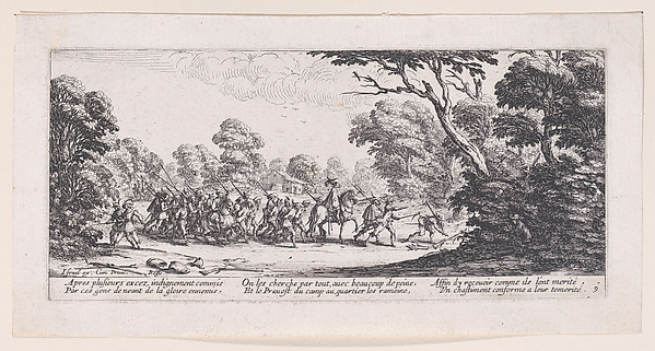 Découverte des Malfaiteurs (The Discovery of the Criminals), from Les Misères et les Mal-Heures de la Guerre (The Miseries and Misfortunes of War), plate 9
