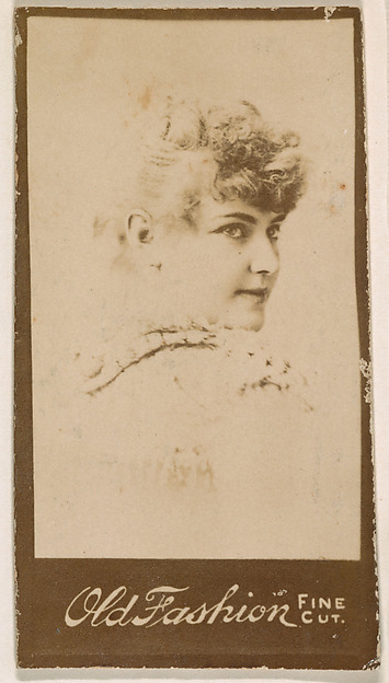 Actress looking over shoulder, from the Actresses series (N664) promoting Old Fashion Fine Cut Tobacco