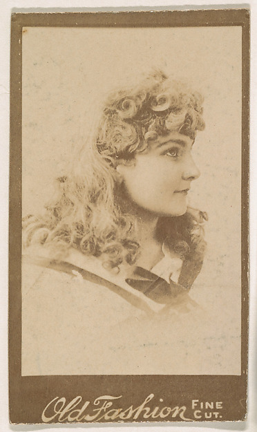 Portrait of actress in profile, from the Actresses series (N664) promoting Old Fashion Fine Cut Tobacco