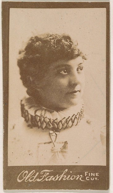 Actress wearing ruffled collar, from the Actresses series (N664) promoting Old Fashion Fine Cut Tobacco