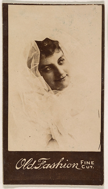 Actress wearing shawl on head, from the Actresses series (N664) promoting Old Fashion Fine Cut Tobacco