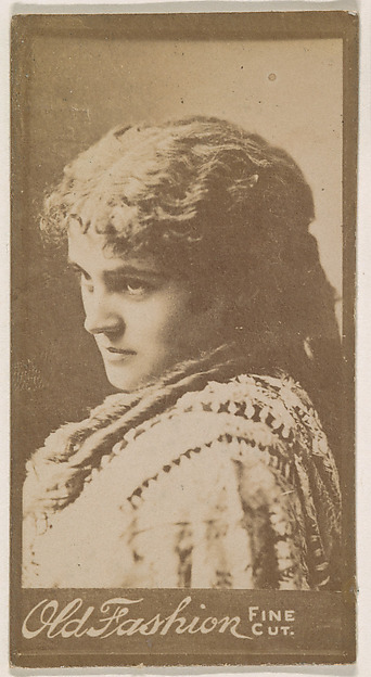 Actress with hair in long ringlets, from the Actresses series (N664) promoting Old Fashion Fine Cut Tobacco