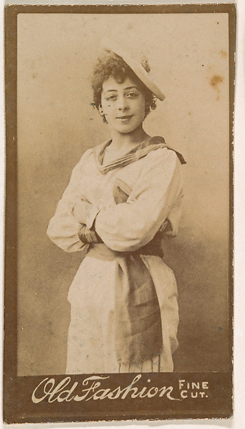 Actress dressed in sailor-inspired costume, from the Actresses series (N664) promoting Old Fashion Fine Cut Tobacco by an unrecorded maker, The Metropolitan Museum of Art