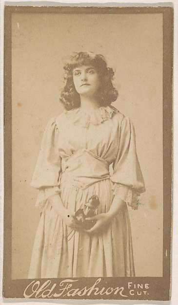 Portrait of actress, from the Actresses series (N664) promoting Old Fashion Fine Cut Tobacco