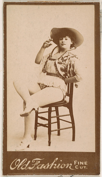 Actress wearing wide-brimmed hat, from the Actresses series (N664) promoting Old Fashion Fine Cut Tobacco