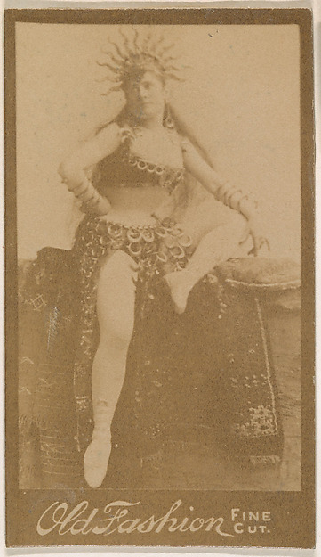Actress wearing spiked headpiece, from the Actresses series (N664) promoting Old Fashion Fine Cut Tobacco