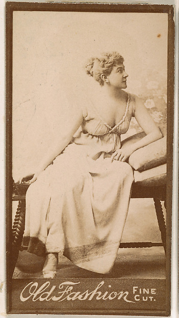 Portrait of actress, from the Actresses series (N664) promoting Old Fashion Fine Cut Tobacco