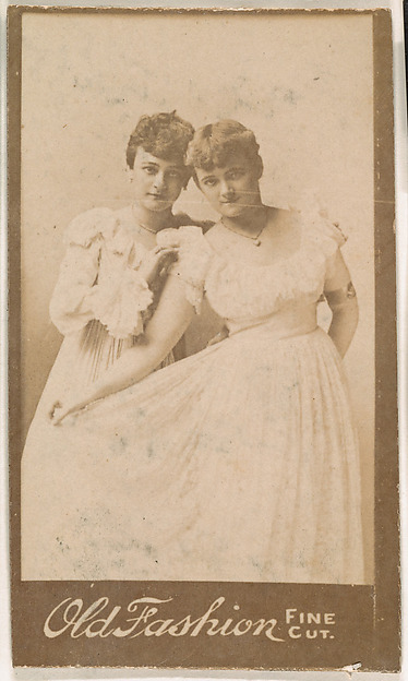 Pair of actresses, from the Actresses series (N664) promoting Old Fashion Fine Cut Tobacco