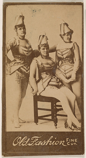 Trio of actresses, from the Actresses series (N664) promoting Old Fashion Fine Cut Tobacco