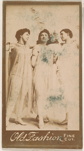 Trio of actresses, from the Actresses series (N664) promoting Old Fashion Fine Cut Tobacco