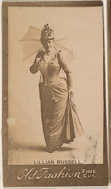 Lillian Russell, from the Actresses series (N664) promoting Old Fashion Fine Cut Tobacco