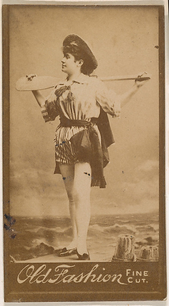 Actress with paddle, from the Actresses series (N664) promoting Old Fashion Fine Cut Tobacco