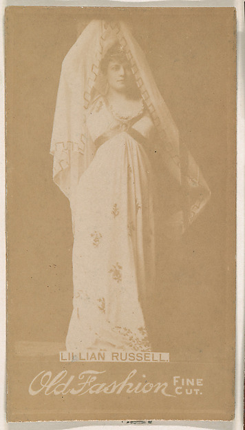 Lillian Russell, from the Actresses series (N664) promoting Old Fashion Fine Cut Tobacco