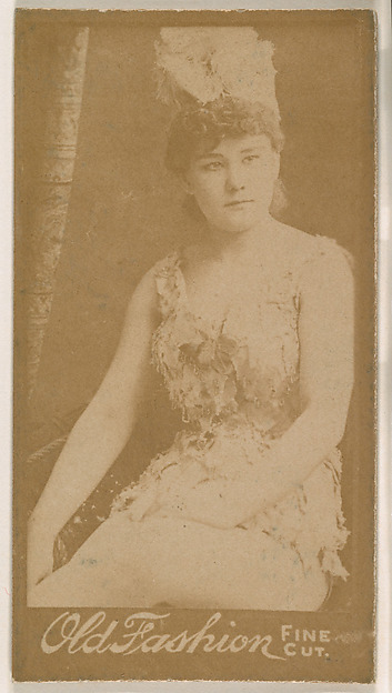 Actress wearing plumed hat, from the Actresses series (N664) promoting Old Fashion Fine Cut Tobacco