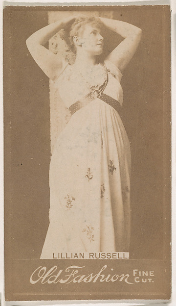 Lillian Russell, from the Actresses series (N664) promoting Old Fashion Fine Cut Tobacco