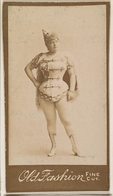Actress wearing pointed cap, from the Actresses series (N664) promoting Old Fashion Fine Cut Tobacco