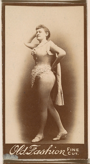 Actress standing with hand to head, from the Actresses series (N664) promoting Old Fashion Fine Cut Tobacco
