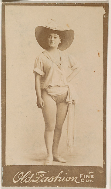Actress wearing wide-brimmed hat, from the Actresses series (N664) promoting Old Fashion Fine Cut Tobacco