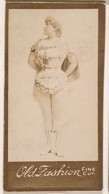Actress standing with arms behind back, from the Actresses series (N664) promoting Old Fashion Fine Cut Tobacco